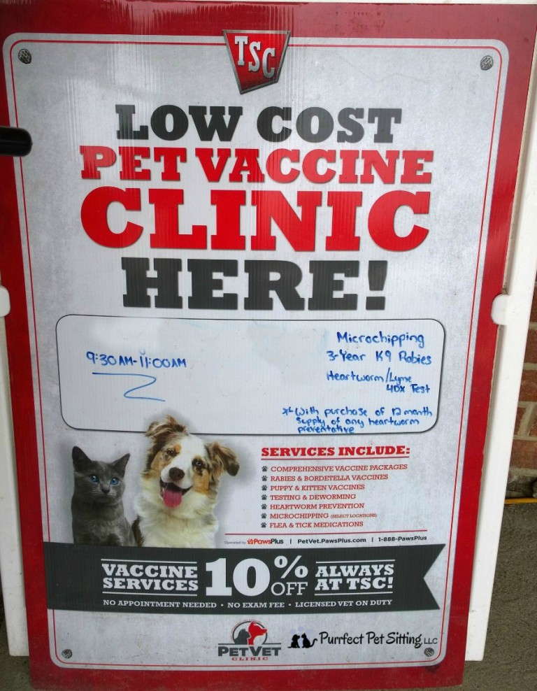 Low Cost Pet Vaccination Clinics At Tractor Supply In Schodack, NY